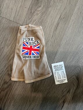 Beige 'Punk Rock Never Dies 🐶 tank top- Casual